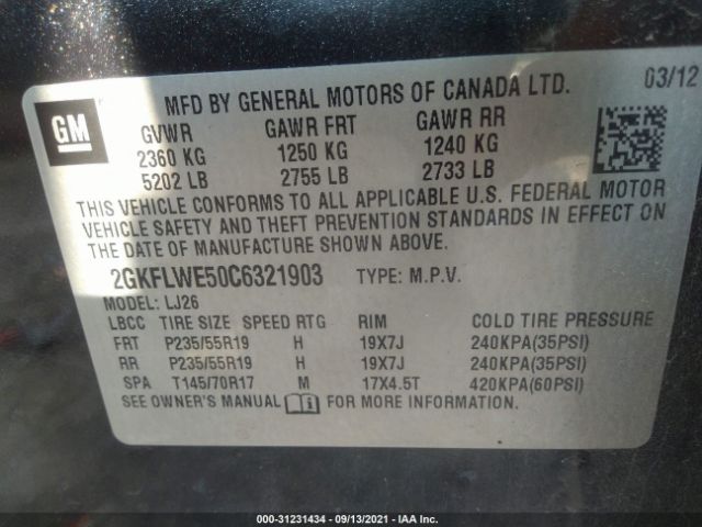 Photo 8 VIN: 2GKFLWE50C6321903 - GMC TERRAIN 