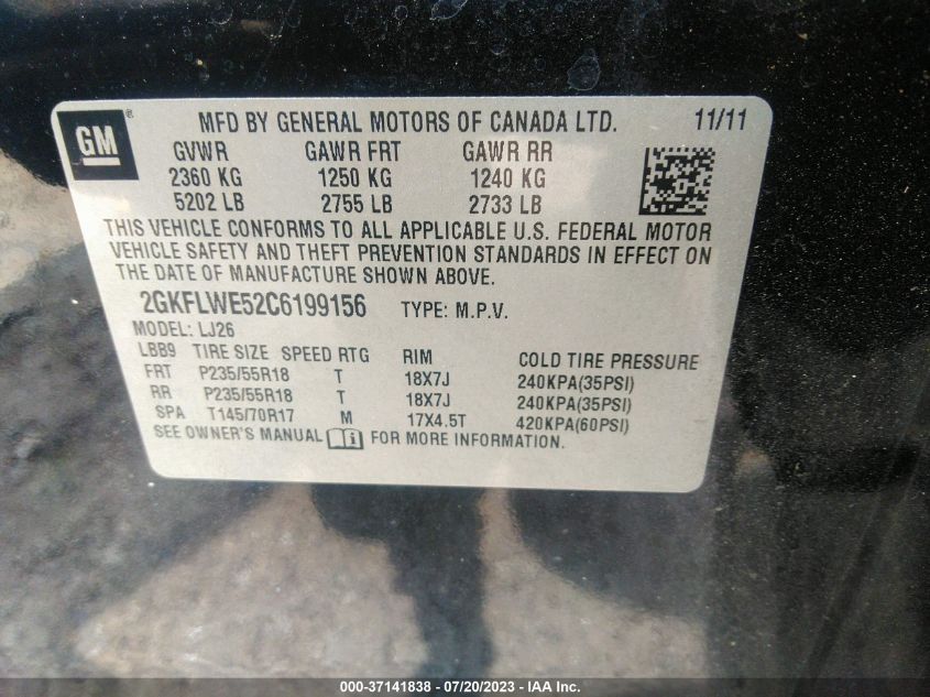 Photo 8 VIN: 2GKFLWE52C6199156 - GMC TERRAIN 