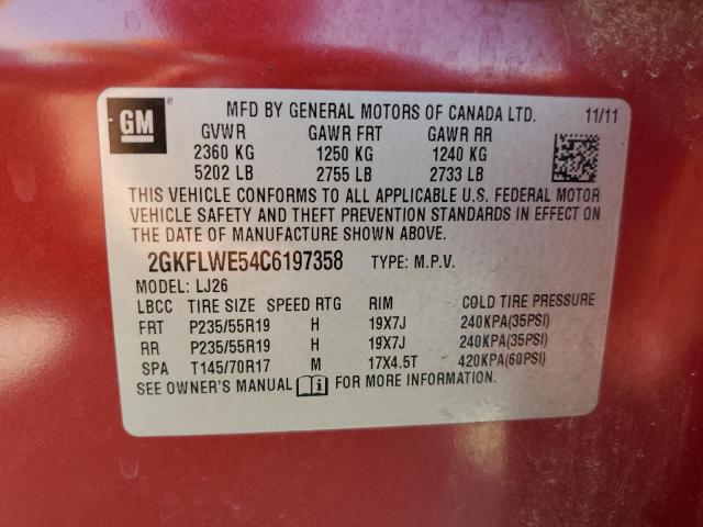 Photo 12 VIN: 2GKFLWE54C6197358 - GMC TERRAIN SL 