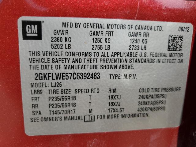 Photo 9 VIN: 2GKFLWE57C6392483 - GMC TERRAIN SL 