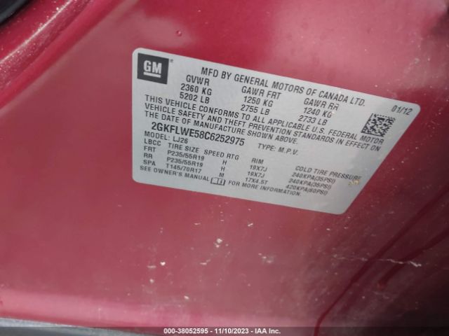 Photo 8 VIN: 2GKFLWE58C6252975 - GMC TERRAIN 