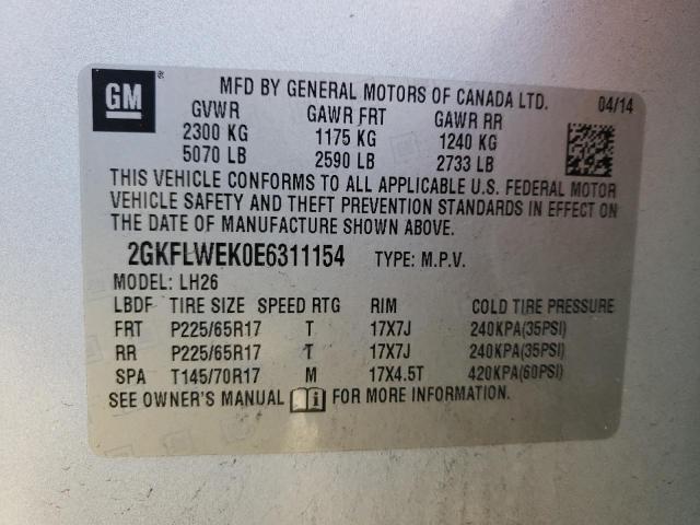 Photo 11 VIN: 2GKFLWEK0E6311154 - GMC TERRAIN 