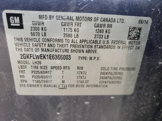 Photo 9 VIN: 2GKFLWEK1E6366003 - GMC TERRAIN SL 