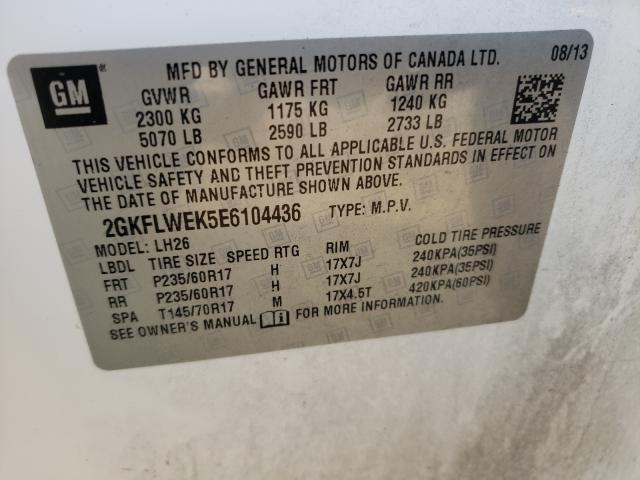 Photo 9 VIN: 2GKFLWEK5E6104436 - GMC TERRAIN SL 