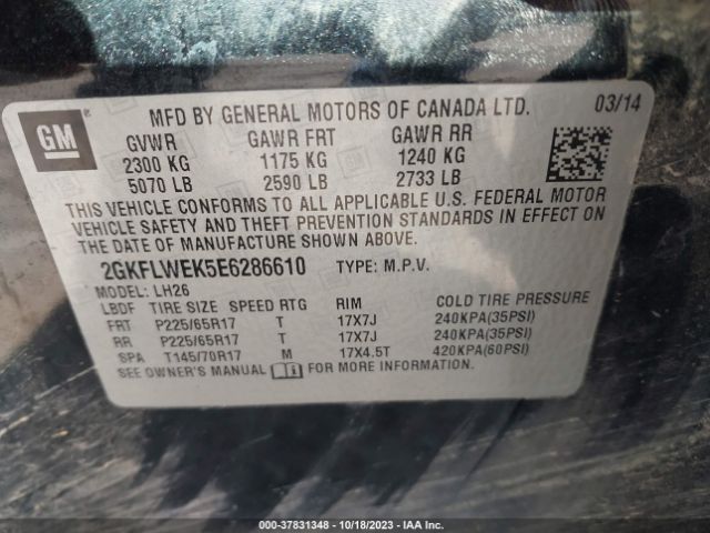 Photo 8 VIN: 2GKFLWEK5E6286610 - GMC TERRAIN 