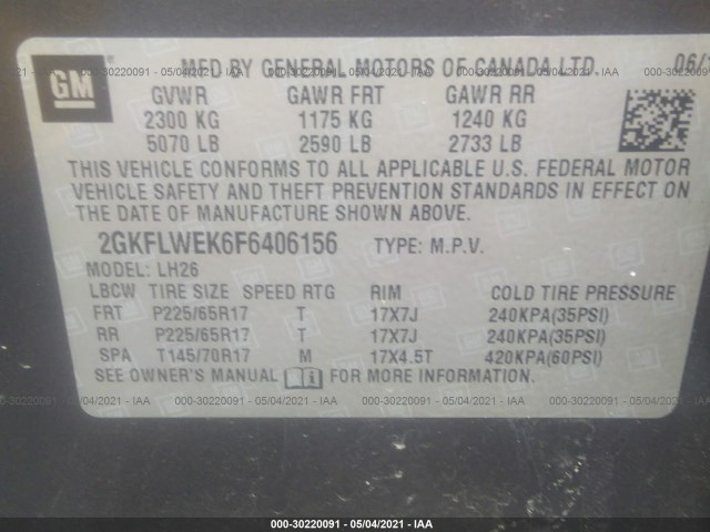 Photo 8 VIN: 2GKFLWEK6F6406156 - GMC TERRAIN 