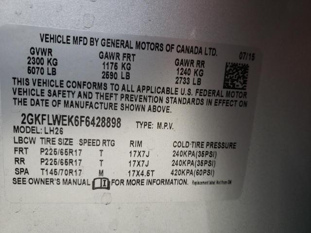 Photo 12 VIN: 2GKFLWEK6F6428898 - GMC TERRAIN 