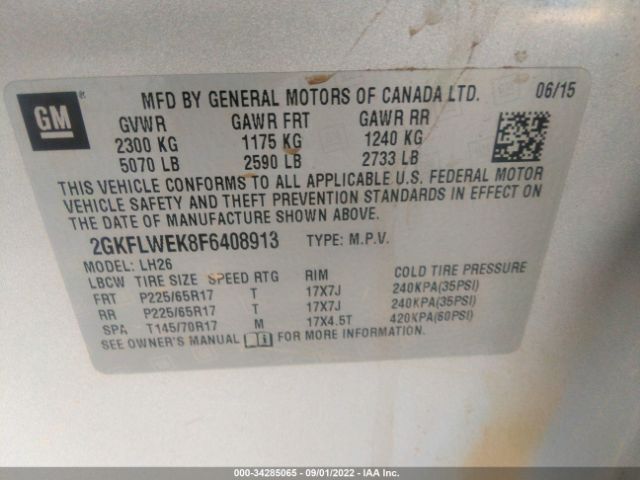 Photo 8 VIN: 2GKFLWEK8F6408913 - GMC TERRAIN 