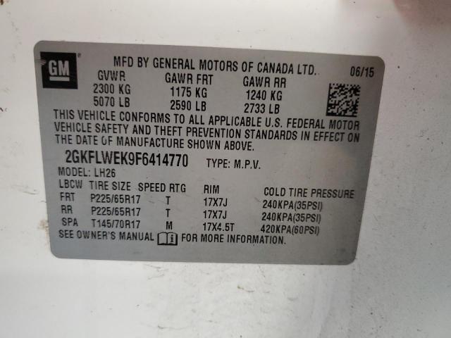 Photo 12 VIN: 2GKFLWEK9F6414770 - GMC TERRAIN SL 