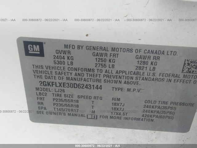 Photo 8 VIN: 2GKFLXE30D6243144 - GMC TERRAIN 