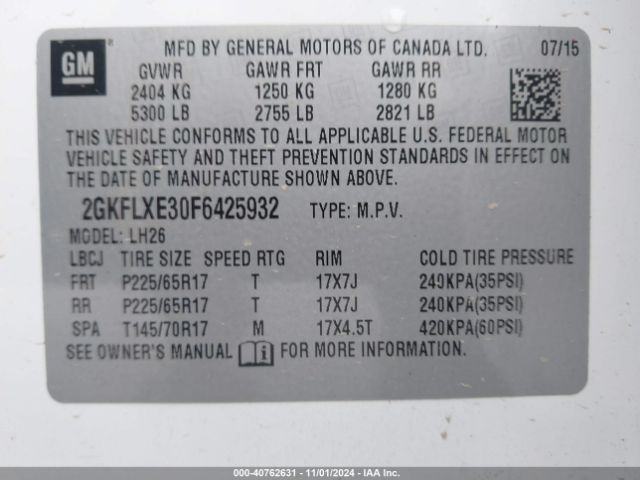 Photo 8 VIN: 2GKFLXE30F6425932 - GMC TERRAIN 