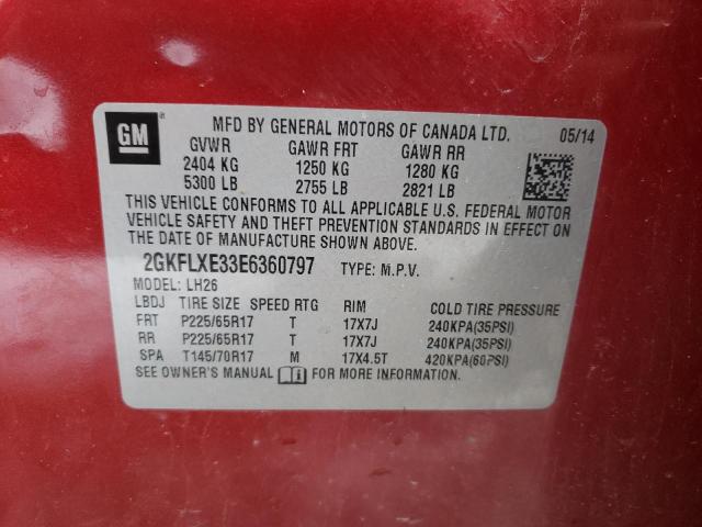 Photo 9 VIN: 2GKFLXE33E6360797 - GMC TERRAIN SL 