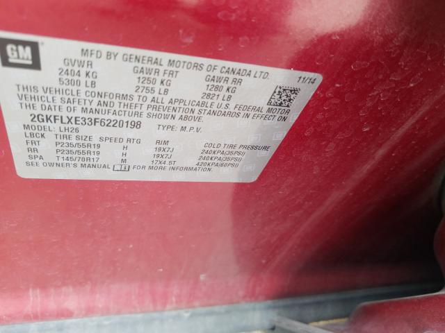 Photo 9 VIN: 2GKFLXE33F6220198 - GMC TERRAIN SL 