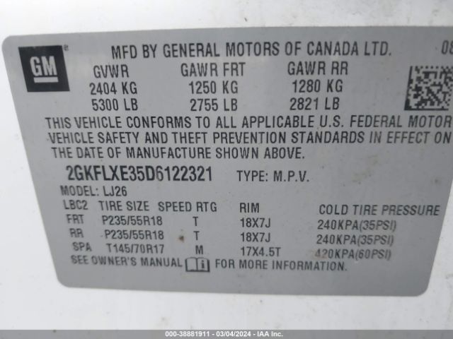 Photo 8 VIN: 2GKFLXE35D6122321 - GMC TERRAIN 