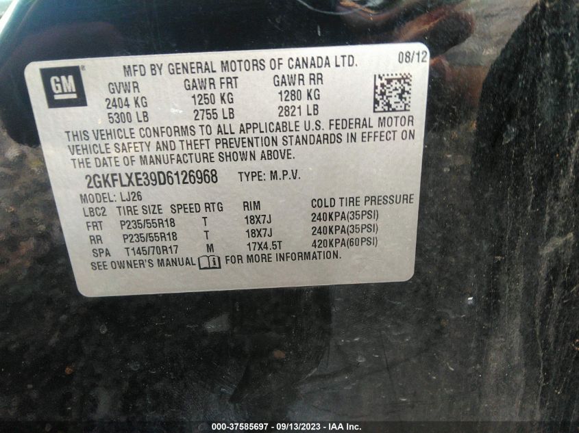 Photo 8 VIN: 2GKFLXE39D6126968 - GMC TERRAIN 