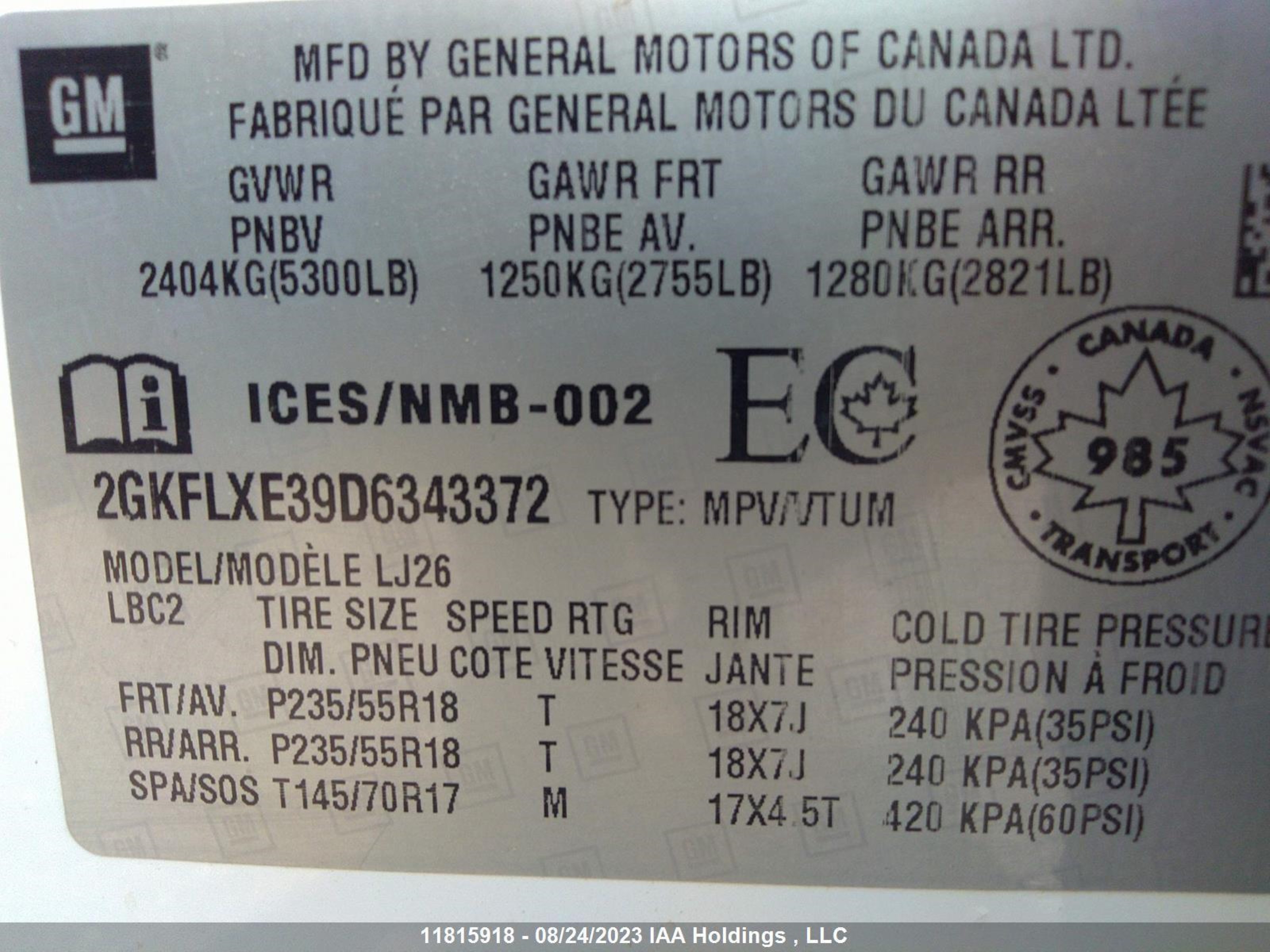 Photo 8 VIN: 2GKFLXE39D6343372 - GMC TERRAIN 