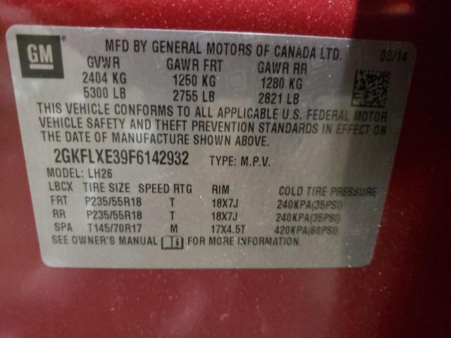 Photo 9 VIN: 2GKFLXE39F6142932 - GMC TERRAIN SL 