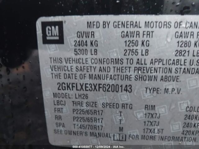 Photo 8 VIN: 2GKFLXE3XF6200143 - GMC TERRAIN 