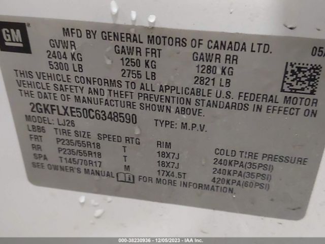 Photo 8 VIN: 2GKFLXE50C6348590 - GMC TERRAIN 