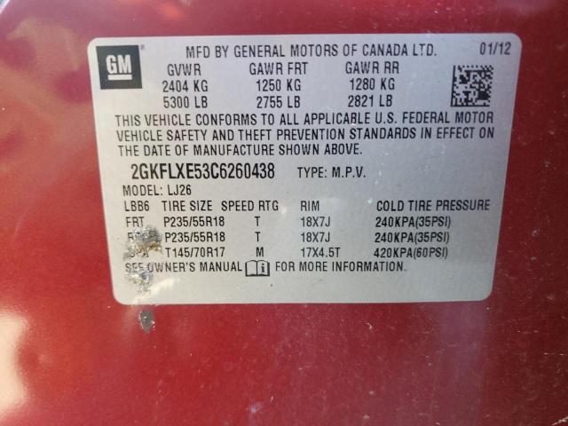 Photo 12 VIN: 2GKFLXE53C6260438 - GMC TERRAIN 