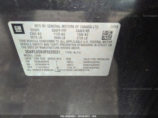 Photo 8 VIN: 2GKFLXEK0F6229531 - GMC TERRAIN 