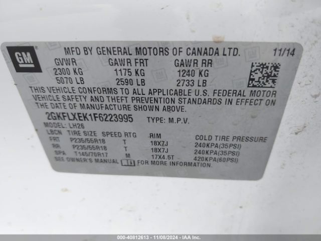 Photo 8 VIN: 2GKFLXEK1F6223995 - GMC TERRAIN 