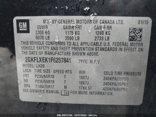 Photo 8 VIN: 2GKFLXEK1F6257841 - GMC TERRAIN 