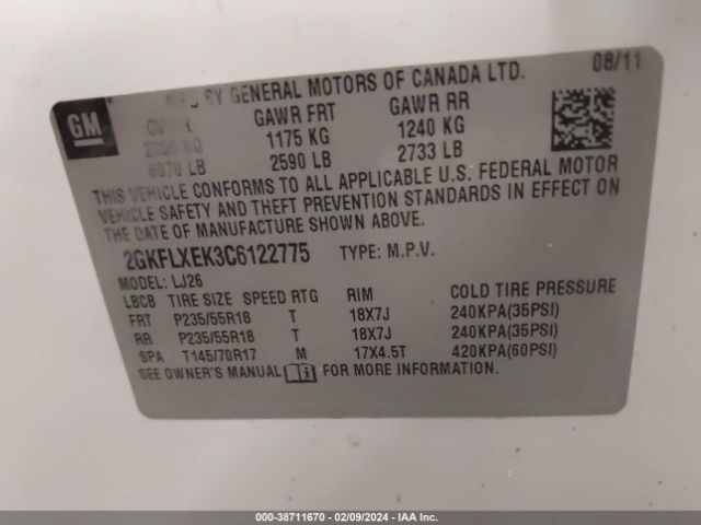 Photo 8 VIN: 2GKFLXEK3C6122775 - GMC TERRAIN 