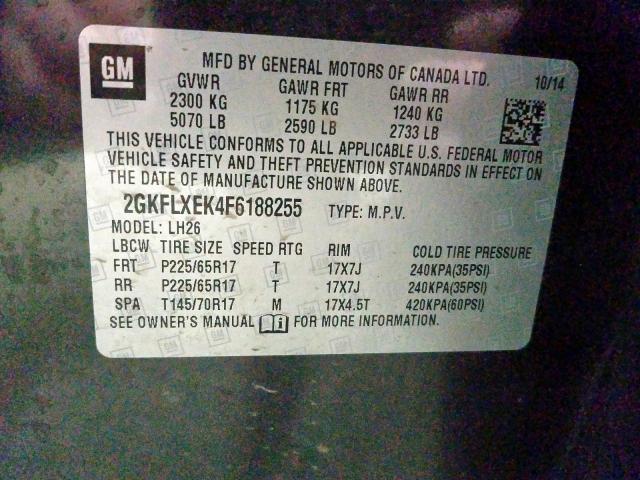 Photo 9 VIN: 2GKFLXEK4F6188255 - GMC TERRAIN SL 