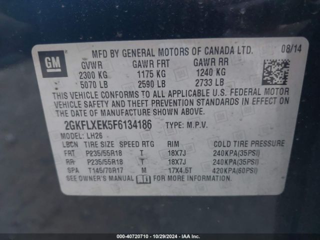 Photo 8 VIN: 2GKFLXEK5F6134186 - GMC TERRAIN 