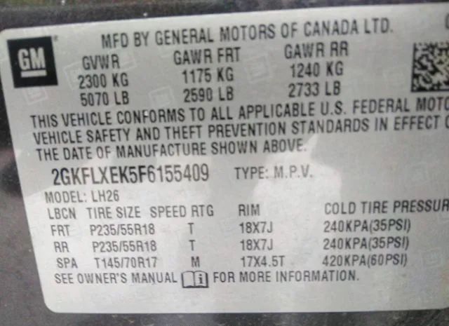 Photo 8 VIN: 2GKFLXEK5F6155409 - GMC TERRAIN 