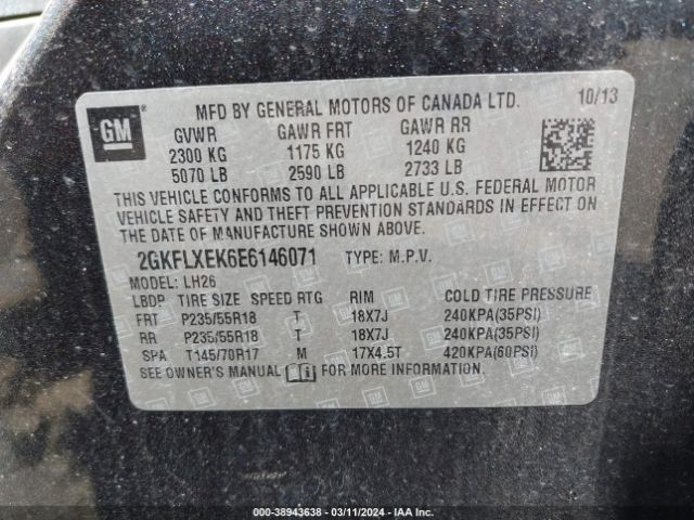 Photo 8 VIN: 2GKFLXEK6E6146071 - GMC TERRAIN 