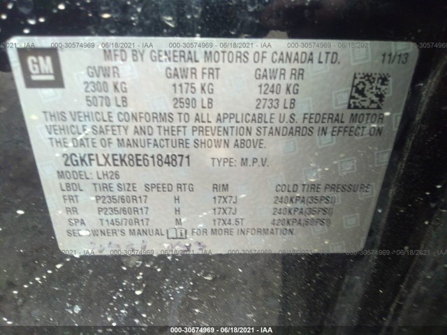 Photo 8 VIN: 2GKFLXEK8E6184871 - GMC TERRAIN 