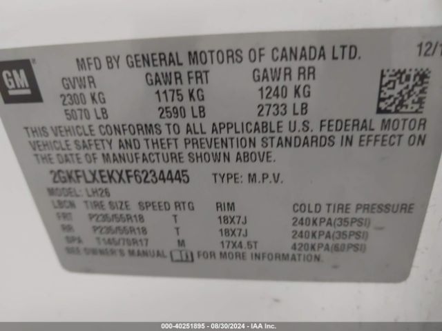 Photo 8 VIN: 2GKFLXEKXF6234445 - GMC TERRAIN 