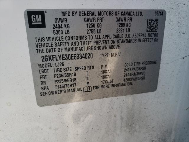 Photo 9 VIN: 2GKFLYE30E6334020 - GMC TERRAIN SL 