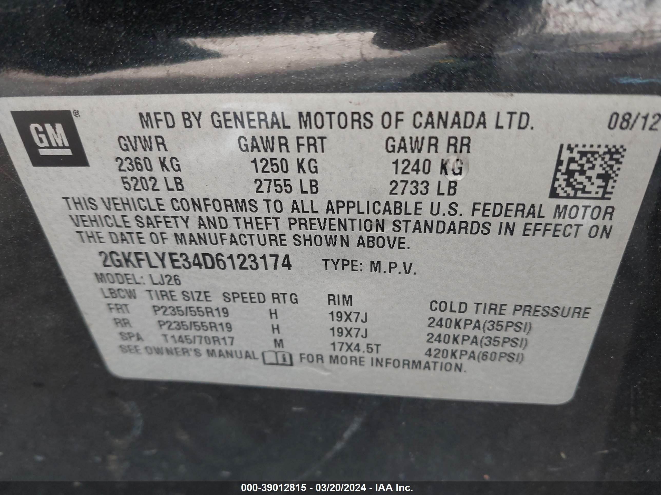 Photo 8 VIN: 2GKFLYE34D6123174 - GMC TERRAIN 