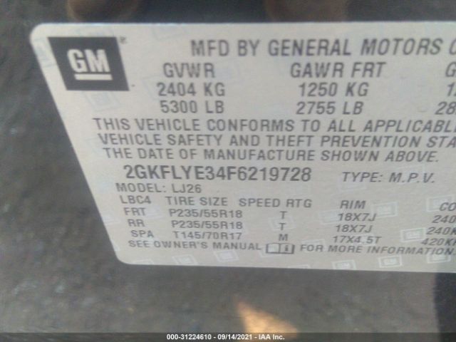 Photo 8 VIN: 2GKFLYE34F6219728 - GMC TERRAIN 