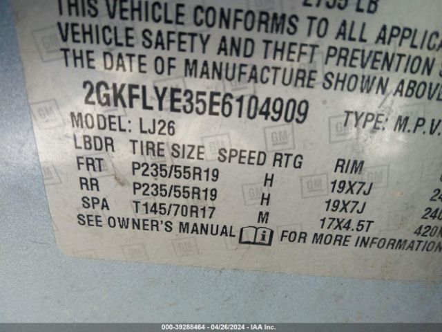 Photo 8 VIN: 2GKFLYE35E6104909 - GMC TERRAIN 