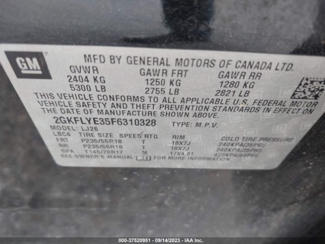 Photo 8 VIN: 2GKFLYE35F6310328 - GMC TERRAIN 