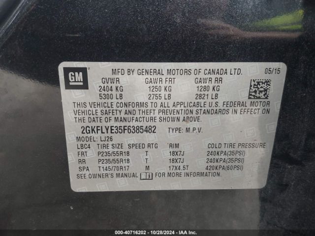 Photo 8 VIN: 2GKFLYE35F6385482 - GMC TERRAIN 