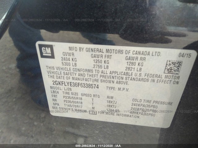 Photo 8 VIN: 2GKFLYE36F6338574 - GMC TERRAIN 