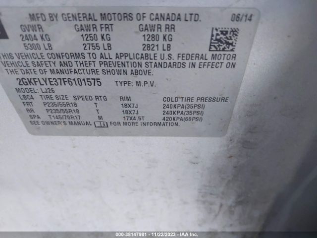 Photo 8 VIN: 2GKFLYE37F6101575 - GMC TERRAIN 