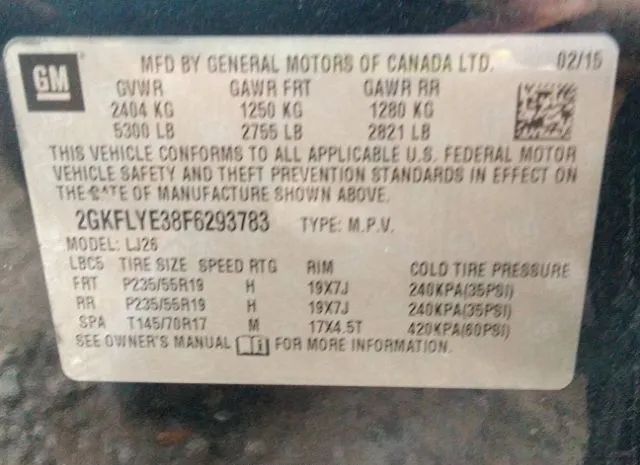 Photo 8 VIN: 2GKFLYE38F6293783 - GMC TERRAIN 