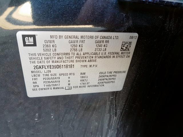 Photo 9 VIN: 2GKFLYE39D6118181 - GMC TERRAIN DE 