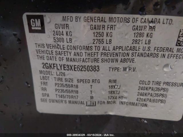 Photo 8 VIN: 2GKFLYE3XE6250383 - GMC TERRAIN 