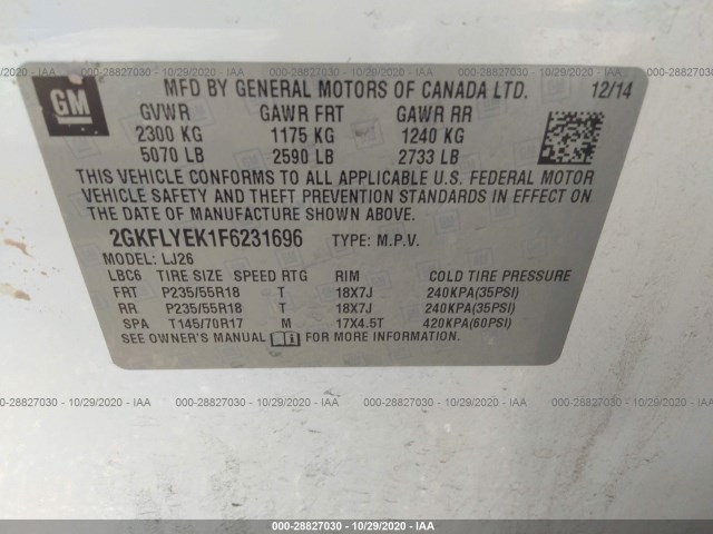 Photo 8 VIN: 2GKFLYEK1F6231696 - GMC TERRAIN 