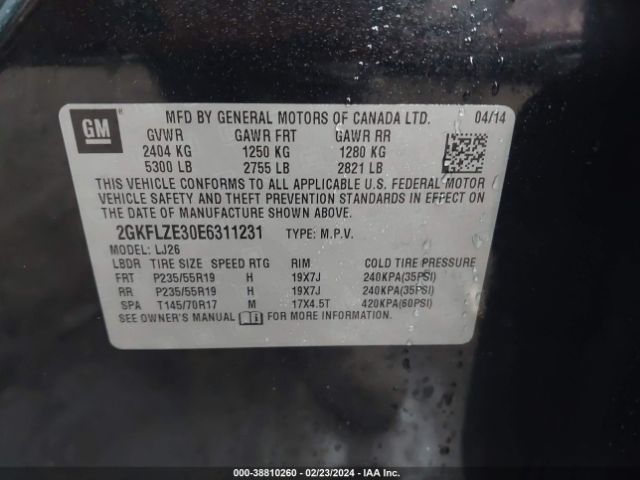 Photo 8 VIN: 2GKFLZE30E6311231 - GMC TERRAIN 