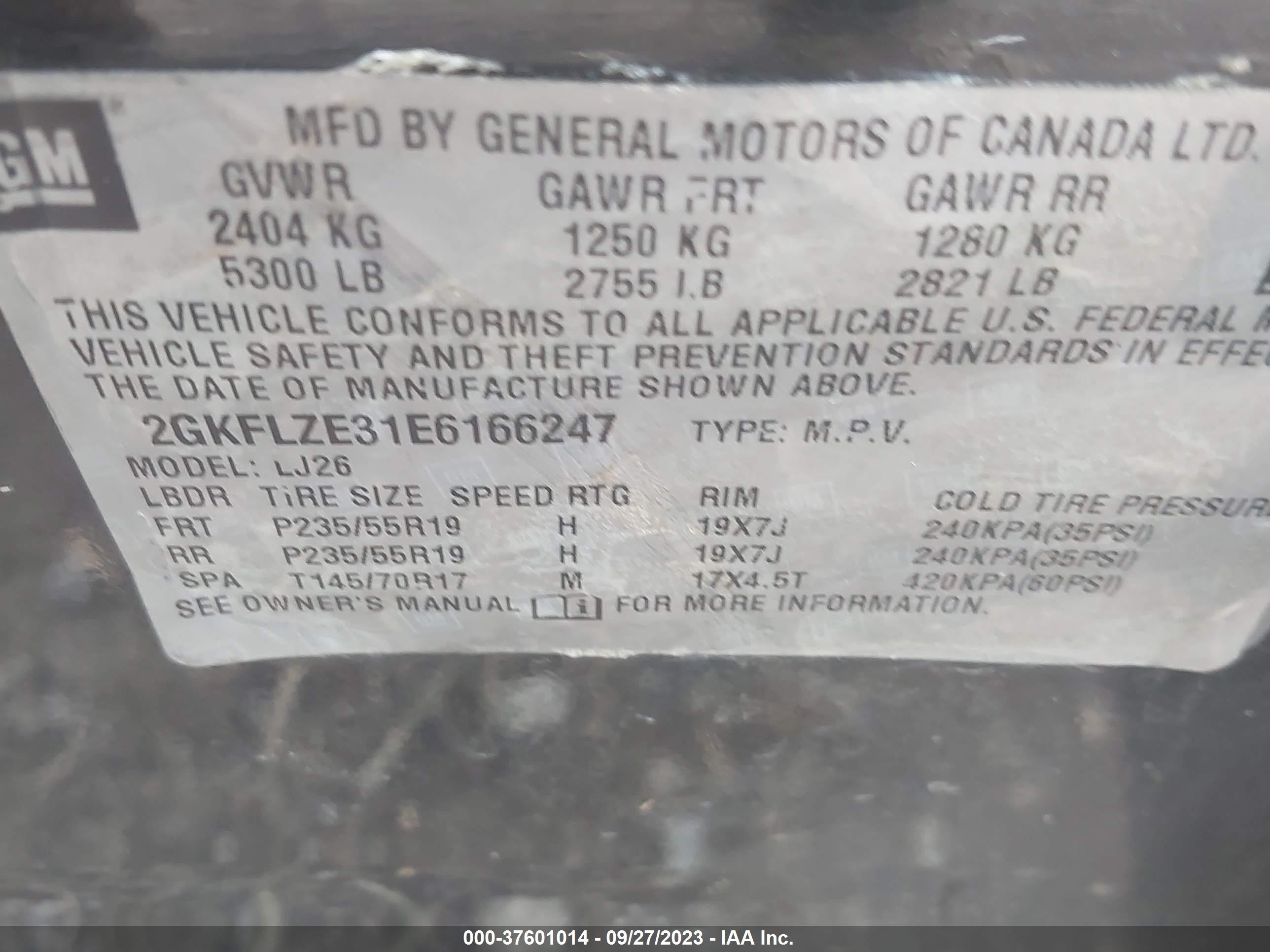 Photo 8 VIN: 2GKFLZE31E6166247 - GMC TERRAIN 