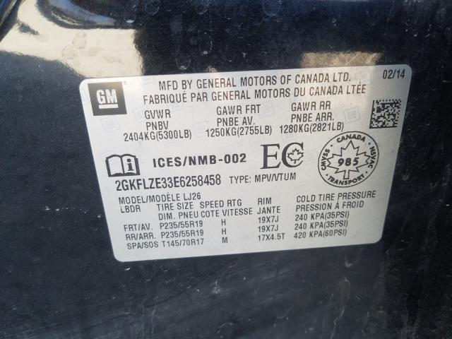 Photo 9 VIN: 2GKFLZE33E6258458 - GMC TERRAIN DE 