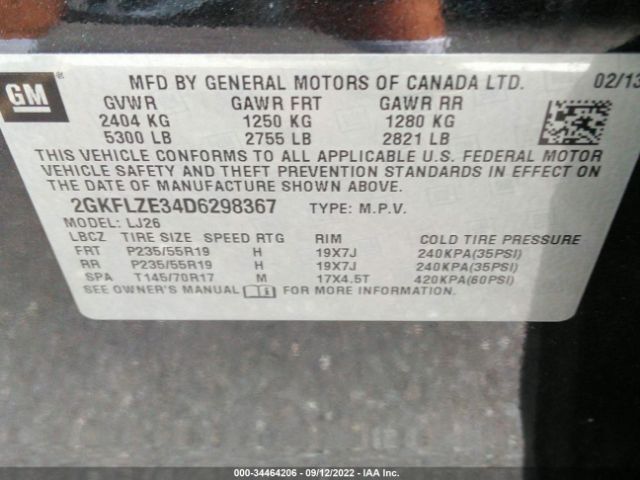 Photo 8 VIN: 2GKFLZE34D6298367 - GMC TERRAIN 